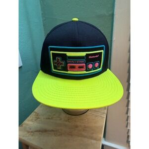 Nintendo Difuzed SnapBack Baseball Hat Cap NES Controller Black Embroidered